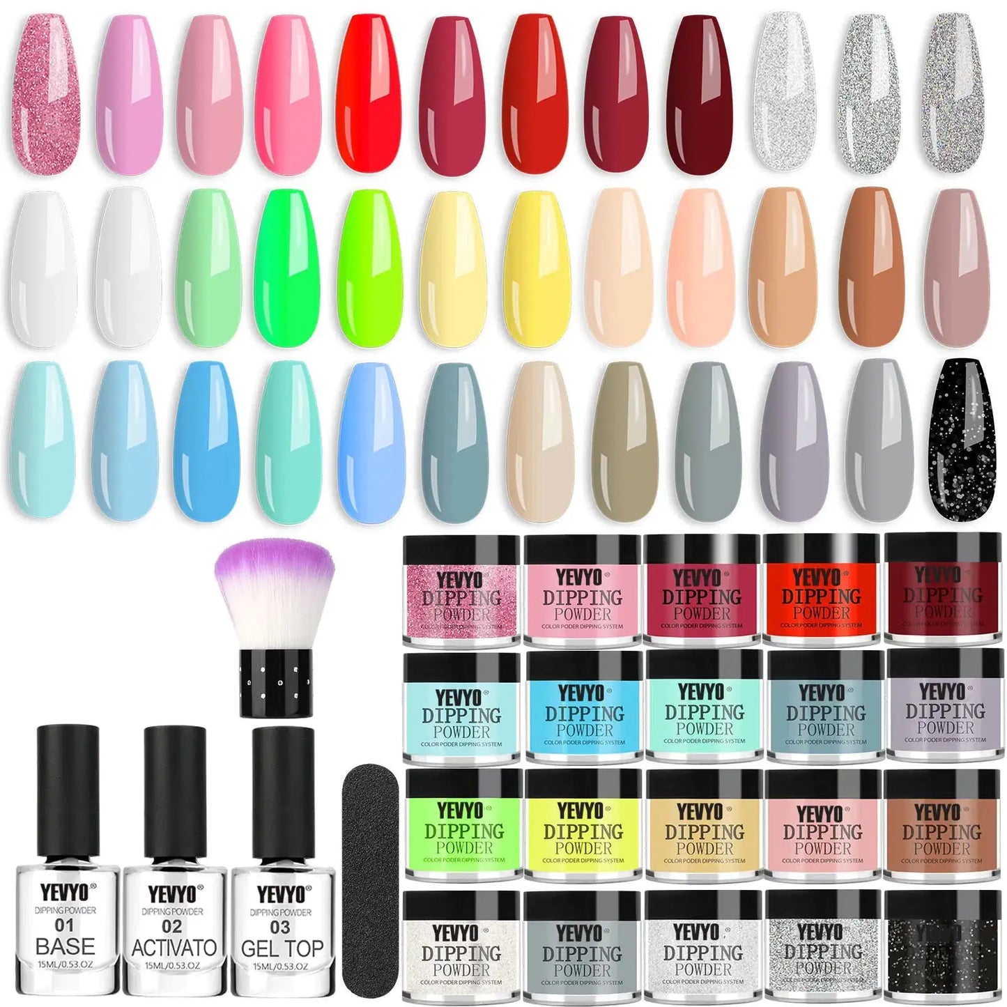 Acrylic Nail Kit Dip Powder Nail Kit Starter, 20 Colors Fast Dry Powder Nail Dipping Kit, With Base & Top Coat Activator Dip Nail Kit For French Nail Art Manicure DIY