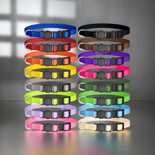 16 PCS Puppy Collars Safety Buckle Puppy Collars for Litter Nylon Adjustable Puppy Collars for Small Puppies(M)