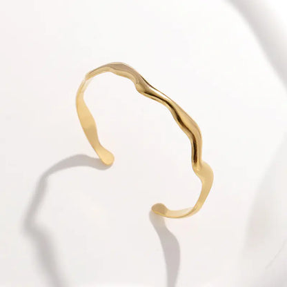 Wavy Stainless Steel Bracelet with Titanium Steel Design