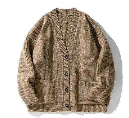 Chic Loose Knitted Jacket for Men's Fashion
