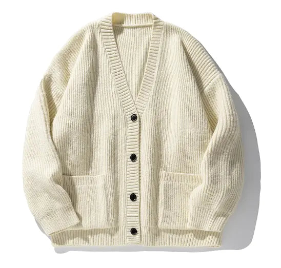 Chic Loose Knitted Jacket for Men's Fashion