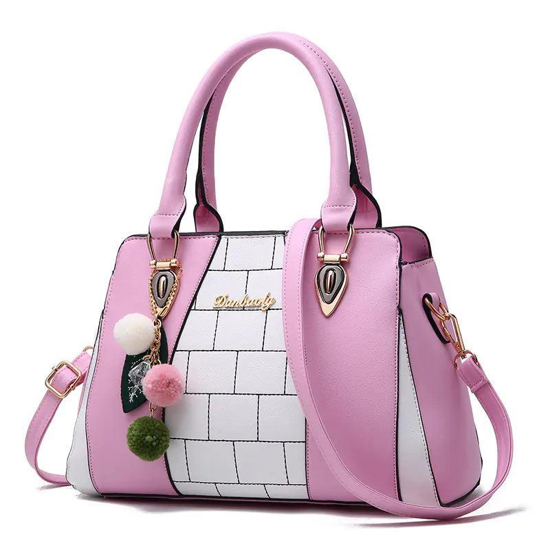 Trendy Color Block Tote Bag for Moms - Shoulder Crossbody